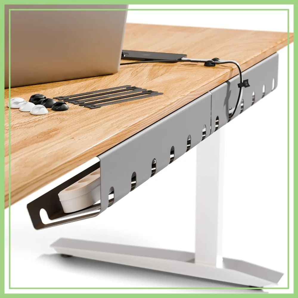 Cable Management Under Desk - Easy Mounting Under-Table Set of 2 with 10X Cable Ties - Desk Organizer for Office/Home Office Cable Tray Holder
Cable Management Under Desk - Easy Mounting Under-Table Set of 2 with 10X Cable Ties - Desk Organizer for Office/Home Office Cable Tray Holder