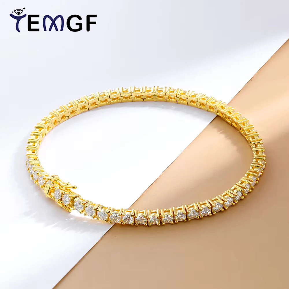 TEMGF 925 Sterling Silver Tennis Bracelets 2.5mm/5mm/6.5mm Moissanite Inlay 14-23cm Chain for Women Elegant Fashion Fine Jewelry
TEMGF 925 Sterling Silver Tennis Bracelets 2.5mm/5mm/6.5mm Moissanite Inlay 14-23cm Chain for Women Elegant Fashion Fine Jewelry