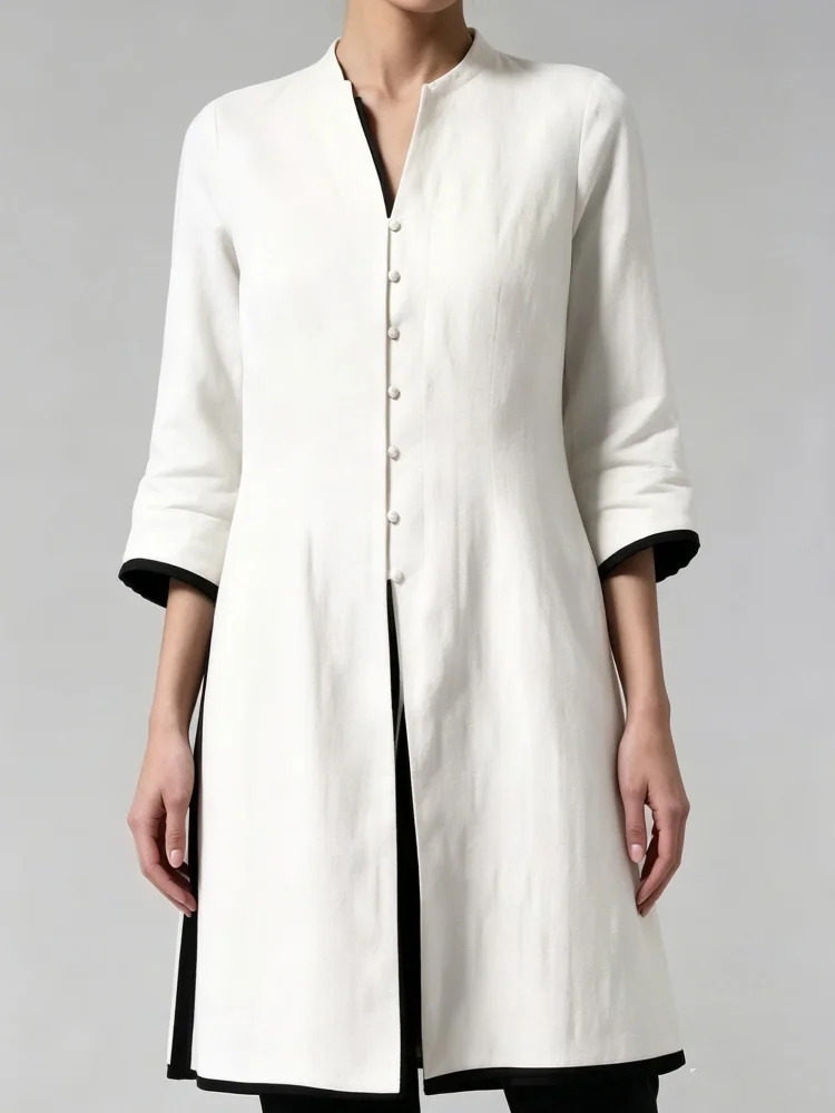 Womens Linen Blend Tunic Shirt Three Quarter Sleeve V Neck Longline Button Down Casual Blouse
Womens Linen Blend Tunic Shirt Three Quarter Sleeve V Neck Longline Button Down Casual Blouse