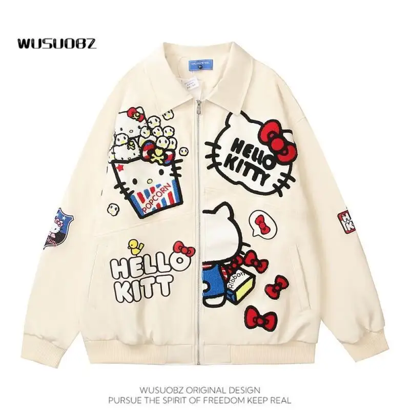 Sanrio Hello Kitty кардиган с вышивкой кота из мультфильма, куртка для мужчин и женщин, весна-осень 2021, свободная куртка, топ, ансамбль Femme Traffic
Sanrio Hello Kitty кардиган с вышивкой кота из мультфильма, куртка для мужчин и женщин, весна-осень 2021, свободная куртка, топ, ансамбль Femme Traffic