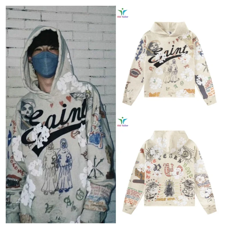 SAINT Best Quality High Street 25SS Graffiti Printed Old Dress Hoodie Vintage Casual Loose Sweatshirt Winter Clothing
SAINT Best Quality High Street 25SS Graffiti Printed Old Dress Hoodie Vintage Casual Loose Sweatshirt Winter Clothing