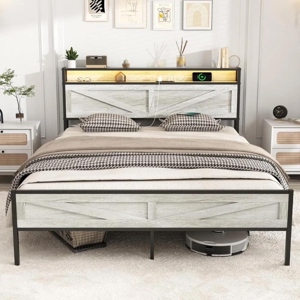 Queen Bed Frame with Charging Station,Platform Metal Bed with Headboard & Led Light,No Box Spring Needed,Led Bed Frame
Queen Bed Frame with Charging Station,Platform Metal Bed with Headboard & Led Light,No Box Spring Needed,Led Bed Frame