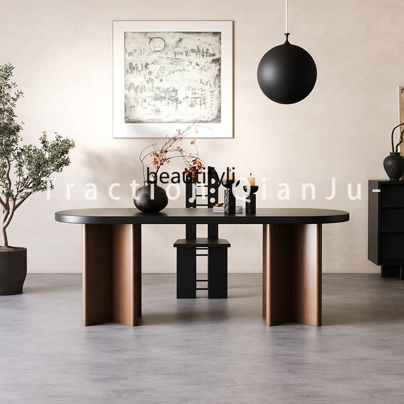 Medieval style solid wood dining table household small apartment designer French retro dining table ash wood
Medieval style solid wood dining table household small apartment designer French retro dining table ash wood