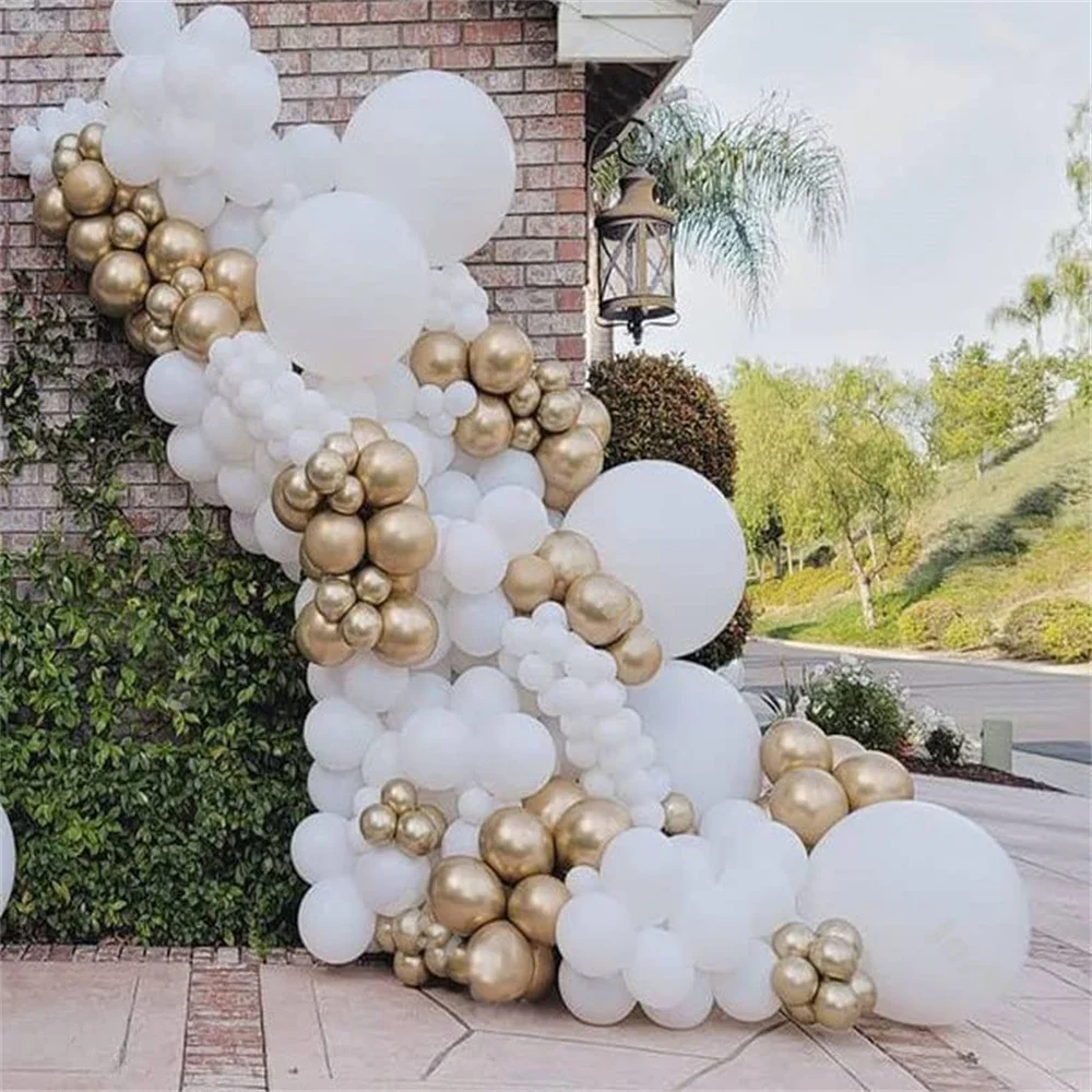 135Pcs White Gold Balloon Garland Arch Kit Metallic Gold Balloons for Prom Bridal Shower Birthday Party Wedding Decorations
135Pcs White Gold Balloon Garland Arch Kit Metallic Gold Balloons for Prom Bridal Shower Birthday Party Wedding Decorations
