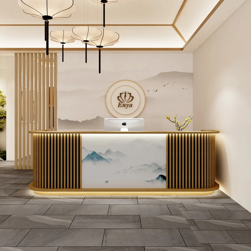 Chinese Beauty Checkout Counters Restaurant Arc-shaped Homestay Reception Checkout Counter Front Desk Furniture Cajero JT40C
Chinese Beauty Checkout Counters Restaurant Arc-shaped Homestay Reception Checkout Counter Front Desk Furniture Cajero JT40C