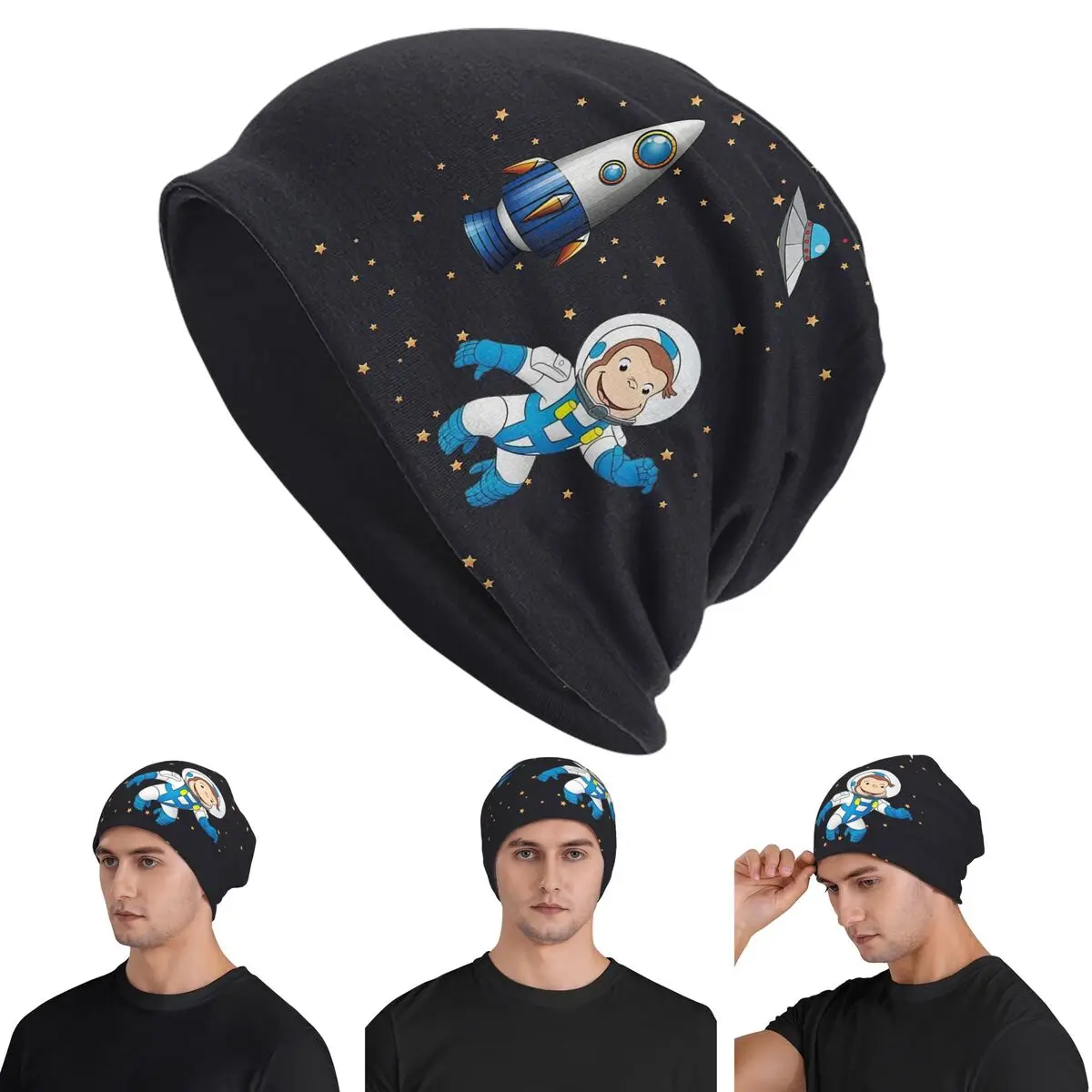 George The Curious Monkey Astronaut Cartoon Skullies Beanies Hats Warm Autumn Winter Outdoor Cap Knitted Bonnet Caps Adult
George The Curious Monkey Astronaut Cartoon Skullies Beanies Hats Warm Autumn Winter Outdoor Cap Knitted Bonnet Caps Adult