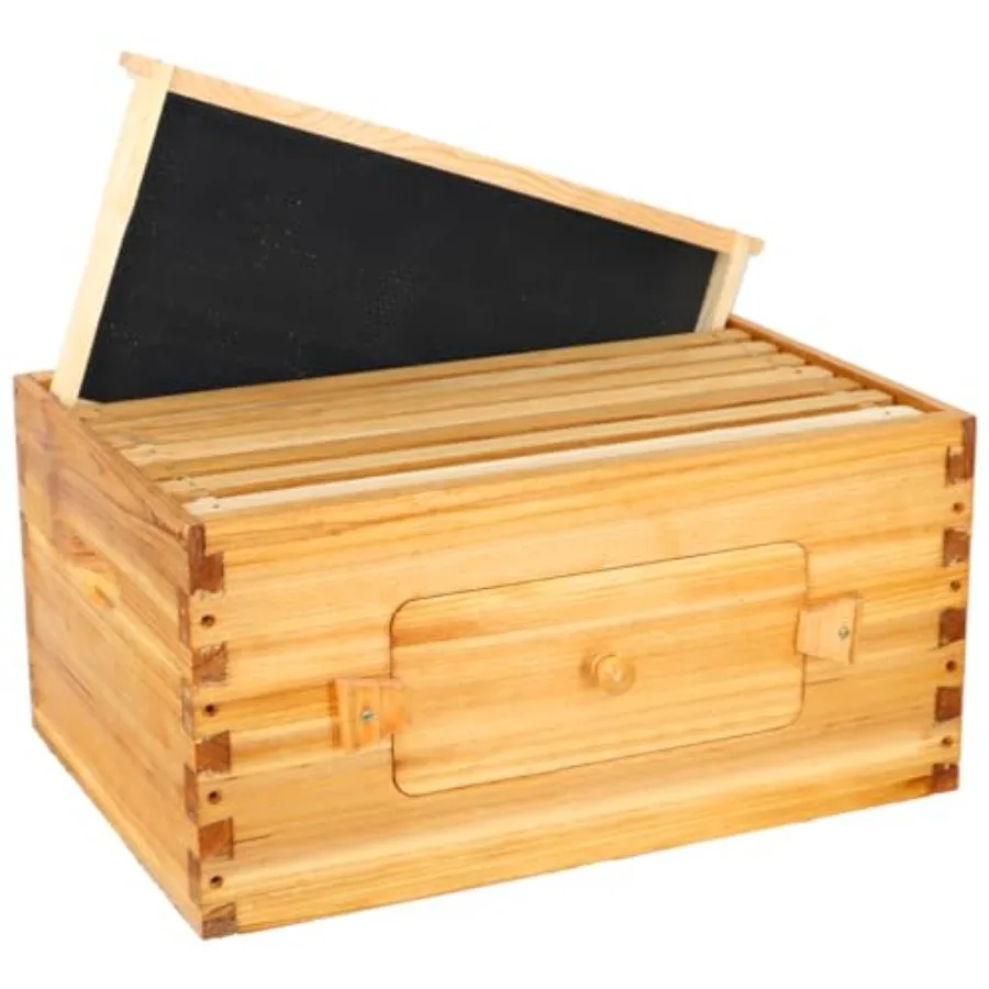 Langstroth beehive box for beekeeping pine wood natural beeswax-coated includes frames and waxed foundations unassembled
Langstroth beehive box for beekeeping pine wood natural beeswax-coated includes frames and waxed foundations unassembled