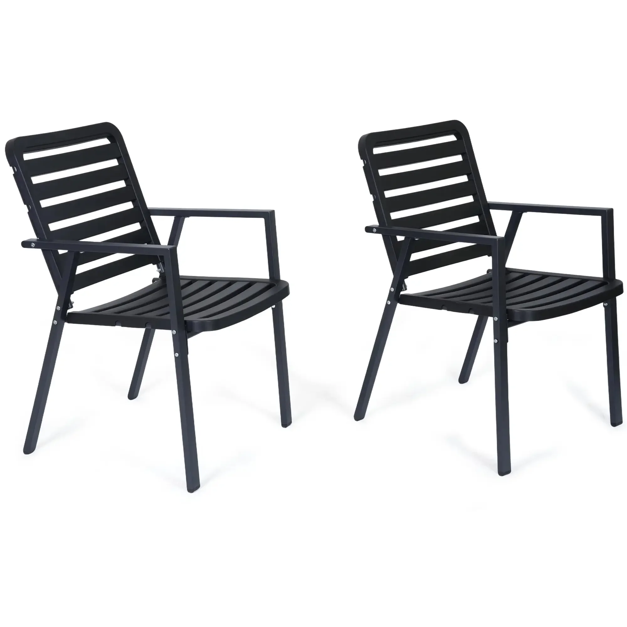 Outdoor Dining Chairs With Armrests Metal Frame All Weather PP Seat Black 2PCS
Outdoor Dining Chairs With Armrests Metal Frame All Weather PP Seat Black 2PCS