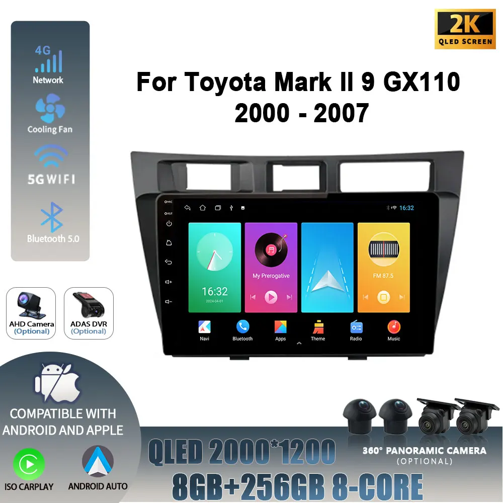 For Toyota Mark II 9 GX110 2000-2007 Head Unit Wireless Carplay Screen Android 14 Car Radio Multimedia Navigation Player
For Toyota Mark II 9 GX110 2000-2007 Head Unit Wireless Carplay Screen Android 14 Car Radio Multimedia Navigation Player