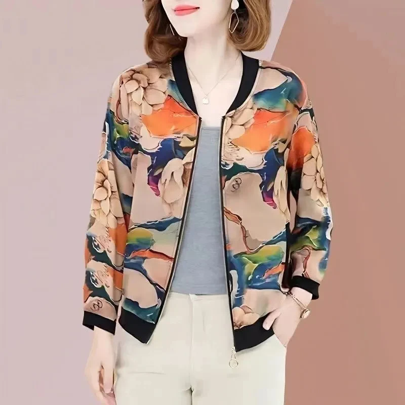 4XL Womens Fashion Print Slim Long Sleeve Zipper Baseball Jackets Spring Autumn Casual Thin Outerwear Short Coat Female Clothing
4XL Womens Fashion Print Slim Long Sleeve Zipper Baseball Jackets Spring Autumn Casual Thin Outerwear Short Coat Female Clothing