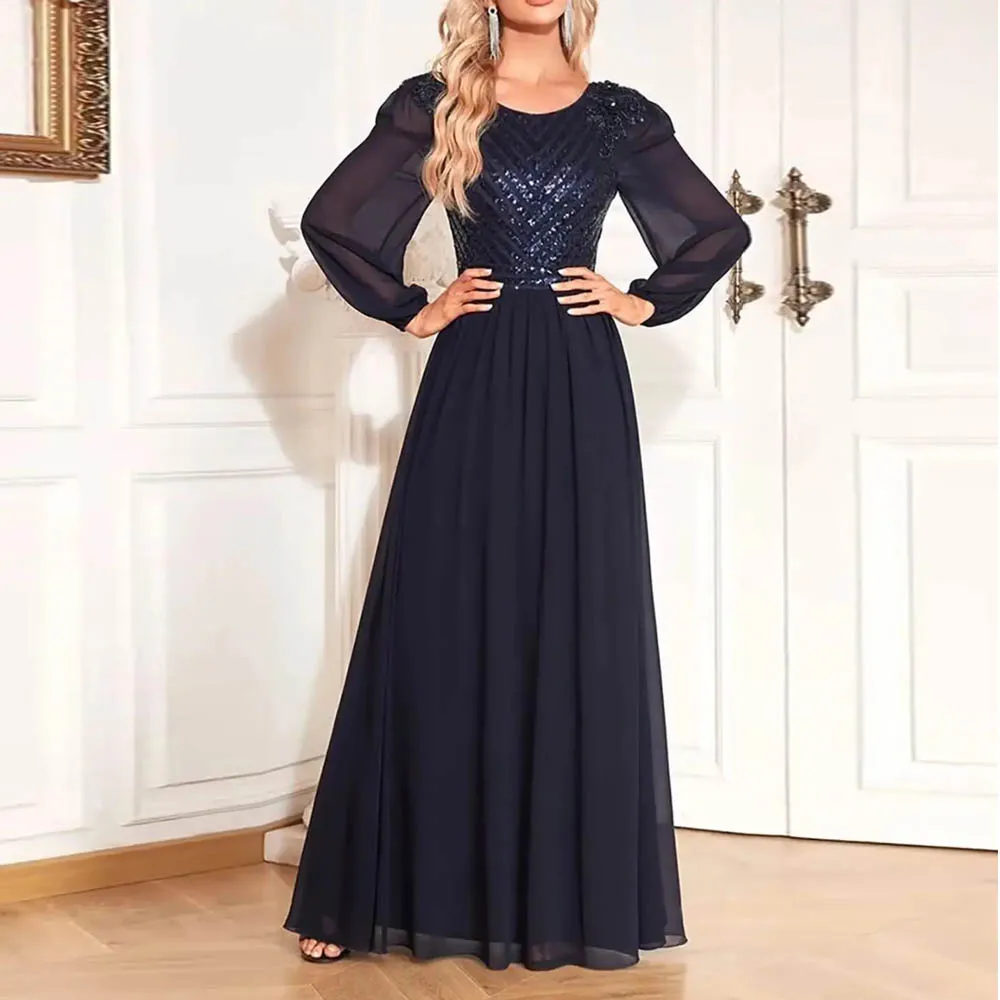 Customized Chiffon Mother of The Bride Dress Sequin Prom Dress Crew-Neck Evening Dress Long Cocktail Wedding Party Dresses
Customized Chiffon Mother of The Bride Dress Sequin Prom Dress Crew-Neck Evening Dress Long Cocktail Wedding Party Dresses