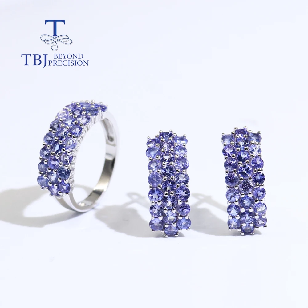 S925 silver Natural blue Tanzanite Ring Earrings Jewelry Set Real Gemstone jewelry Precious Elegant women bithday Party Gift
S925 silver Natural blue Tanzanite Ring Earrings Jewelry Set Real Gemstone jewelry Precious Elegant women bithday Party Gift