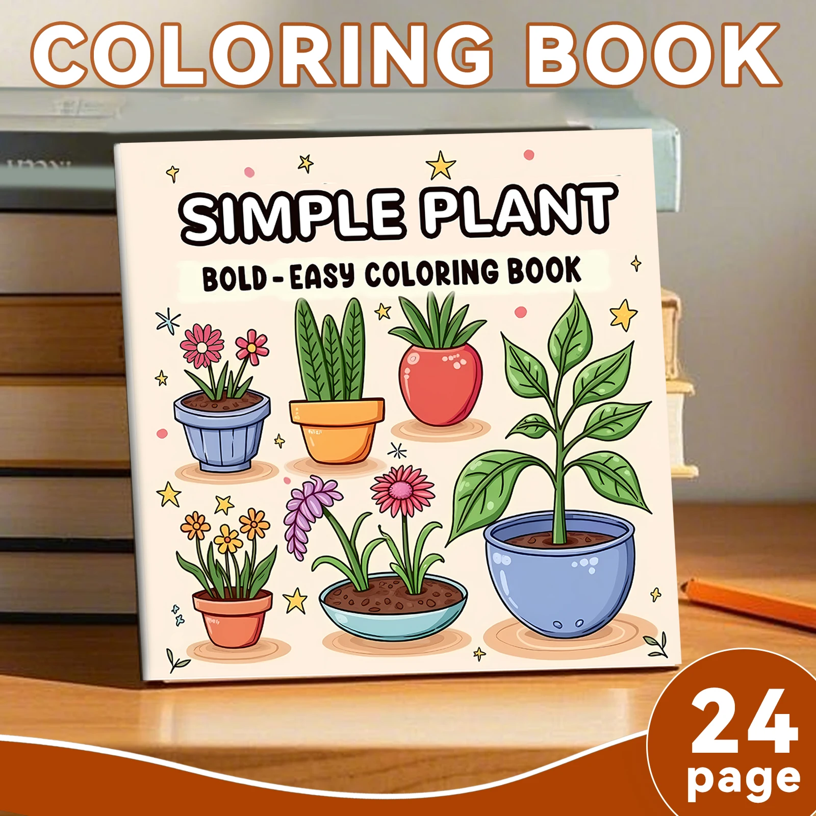 SMIPLE PLANT Bold-easy Patterns Coloring Book 24 Page for Adults Cute Drawing Book Perfect Gift for Party and Birthday
SMIPLE PLANT Bold-easy Patterns Coloring Book 24 Page for Adults Cute Drawing Book Perfect Gift for Party and Birthday 