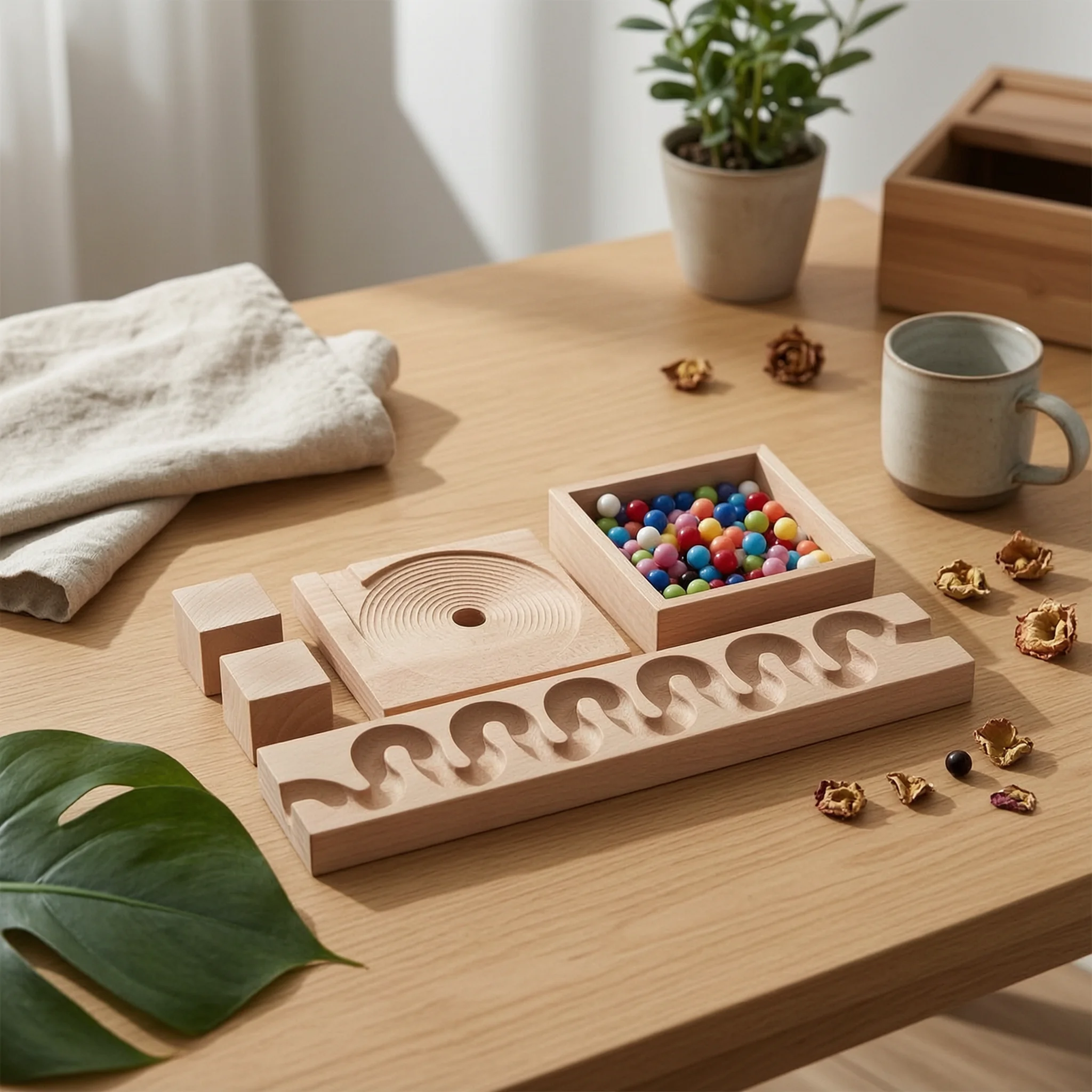 Marble Run with Wooden Blocks Learning Wooden Marble Run Set Eco-Friendly Safe for Preschoolers, Child-Centered School, Playroom
Marble Run with Wooden Blocks Learning Wooden Marble Run Set Eco-Friendly Safe for Preschoolers, Child-Centered School, Playroom