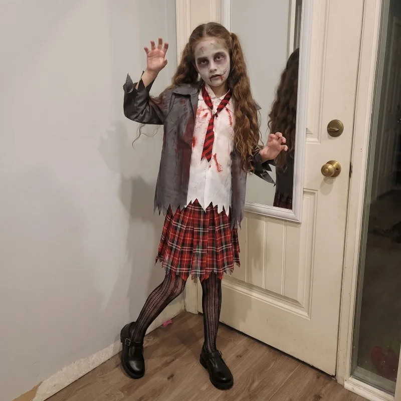 Girls Horror Zombie Cosplay Costume School Jk Uniform Suit for Halloween Christmas Party Dress Up Masquerade Performance Outfit
Girls Horror Zombie Cosplay Costume School Jk Uniform Suit for Halloween Christmas Party Dress Up Masquerade Performance Outfit