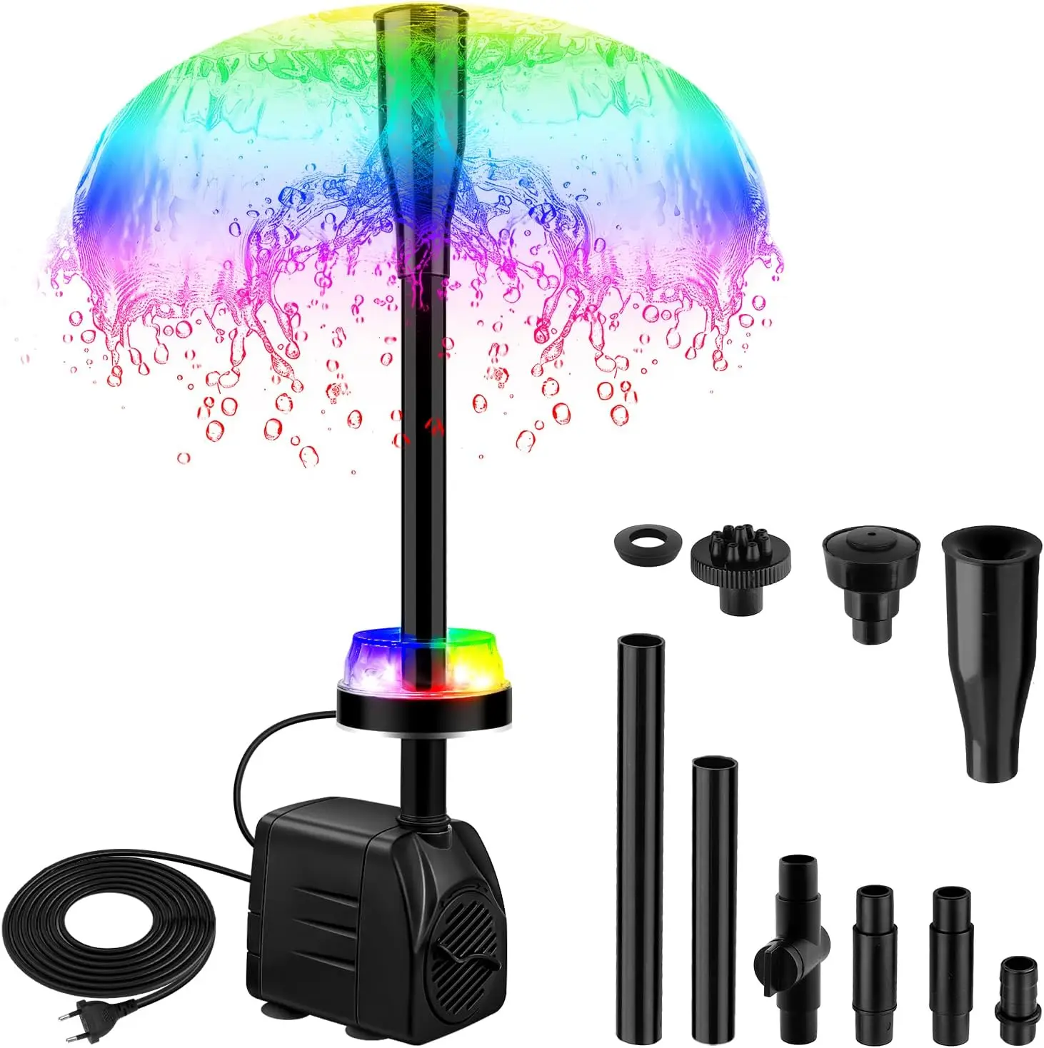 Outdoor Fountain Pump with LED Light RGB Pond Pump for Mini Pond Aquarium Pump IP 68 15W Fish Tank Garden Fountain House Decor
Outdoor Fountain Pump with LED Light RGB Pond Pump for Mini Pond Aquarium Pump IP 68 15W Fish Tank Garden Fountain House Decor