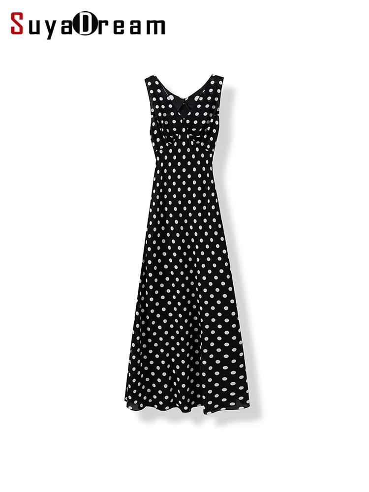 SuyaDream, Woman Maxi Dress, 100%Real Silk, Bias cut, Dots Printed Long Dresses, 2025 Spring Summer Clothes, Black
SuyaDream, Woman Maxi Dress, 100%Real Silk, Bias cut, Dots Printed Long Dresses, 2025 Spring Summer Clothes, Black