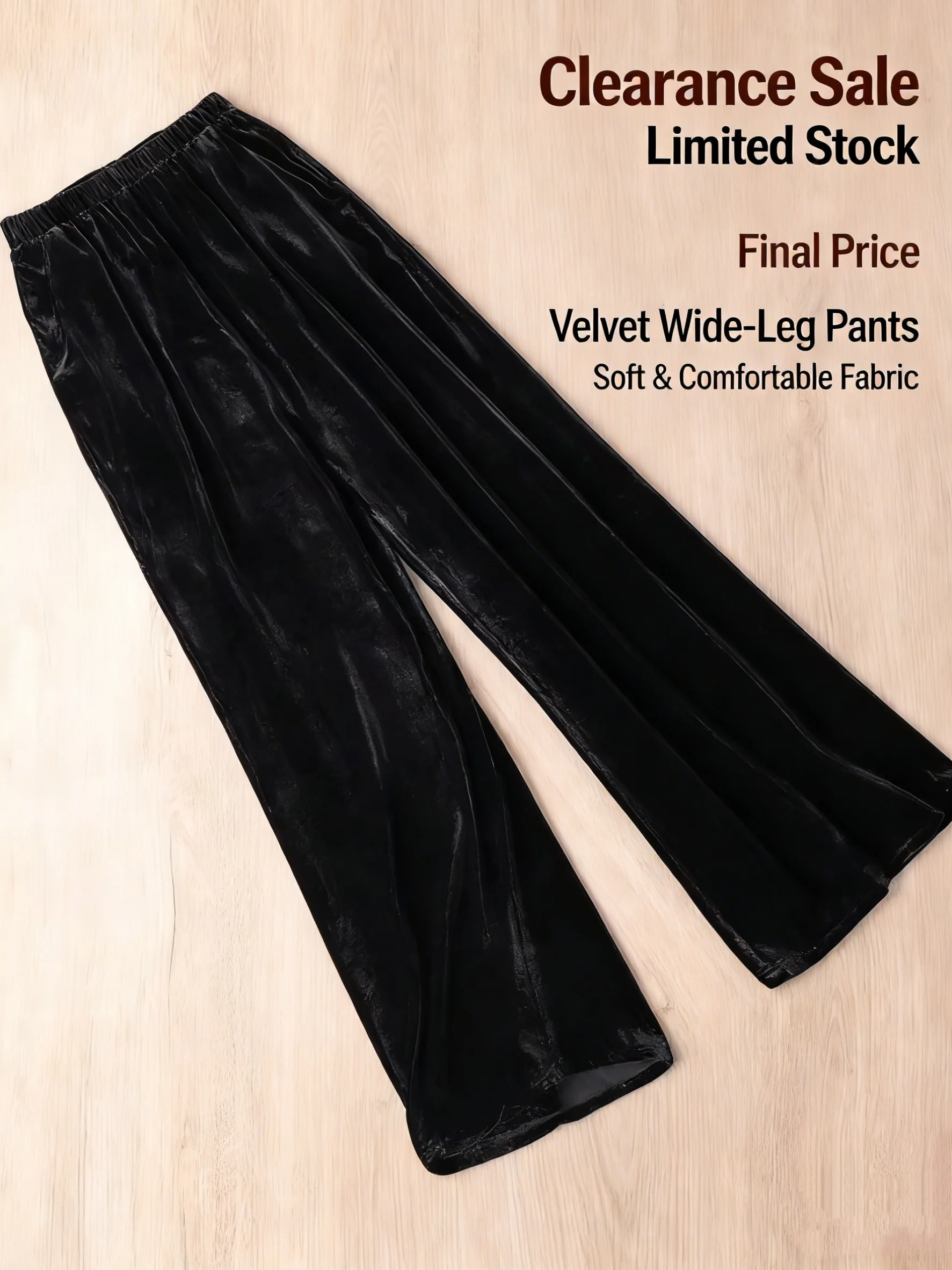 Clearance 100% Real Silk Black Pants,Women Velvet Elastic Waist Loose Vintage Wide Leg Pants With Pocket,2025 Autumn
Clearance 100% Real Silk Black Pants,Women Velvet Elastic Waist Loose Vintage Wide Leg Pants With Pocket,2025 Autumn