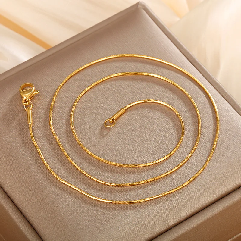 Luxury 24K 9999 Pure Gold real gold Width 1MM Length 45cm Snake Bone Chain Necklace Women's Clavicle Chain
Luxury 24K 9999 Pure Gold real gold Width 1MM Length 45cm Snake Bone Chain Necklace Women's Clavicle Chain
