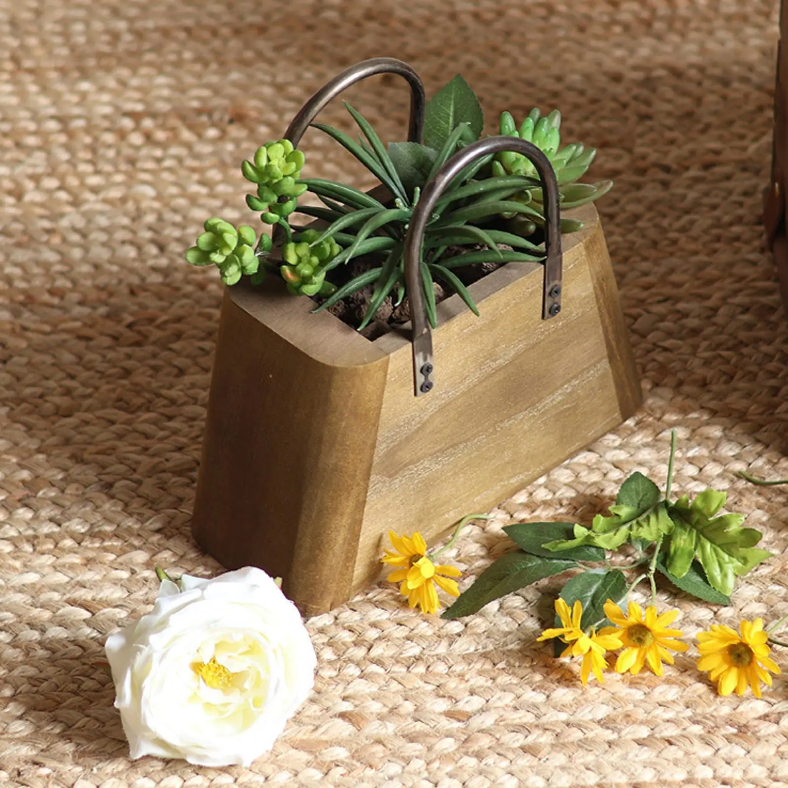 Wooden Purse Vase Flower Pot Handbag Shape for Potted Plants Farmhouse Unique Rustic Plant Pot Planter for Bedroom Kitchen
Wooden Purse Vase Flower Pot Handbag Shape for Potted Plants Farmhouse Unique Rustic Plant Pot Planter for Bedroom Kitchen