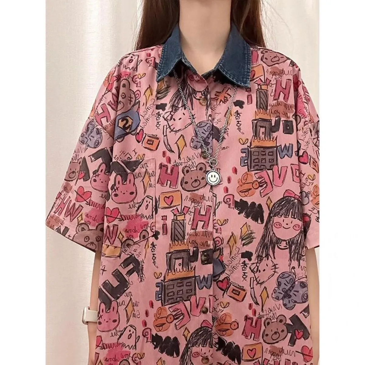 Elegant Women Shirts Woman White Shirt Long Sleeve Blouse Cartoon Lady Pink Shirts Button Solid Women Work Blouses Tops Trend
Elegant Women Shirts Woman White Shirt Long Sleeve Blouse Cartoon Lady Pink Shirts Button Solid Women Work Blouses Tops Trend