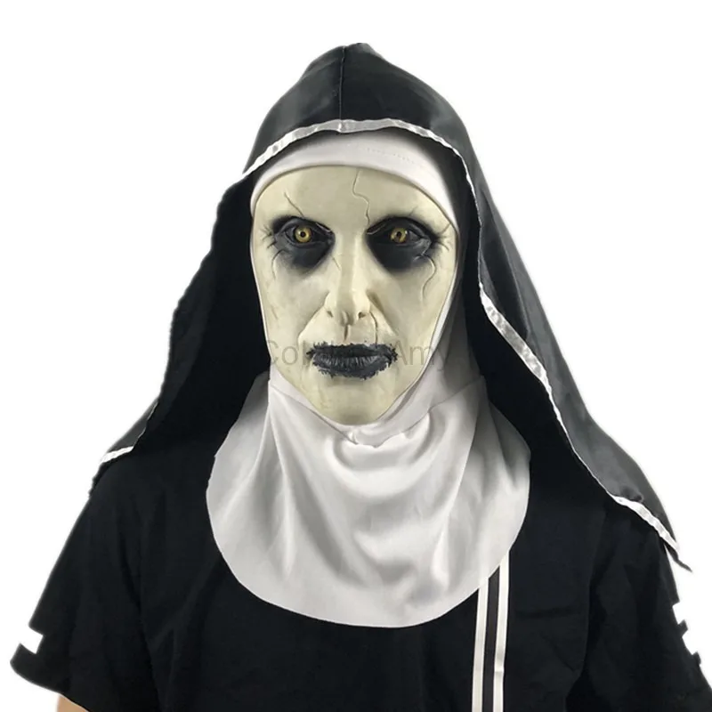 Creepy Nun Mask with Hood Halloween Costume for Adults Latex Masks with Turban Valak for Women Scary Cosplay Costume Props
Creepy Nun Mask with Hood Halloween Costume for Adults Latex Masks with Turban Valak for Women Scary Cosplay Costume Props