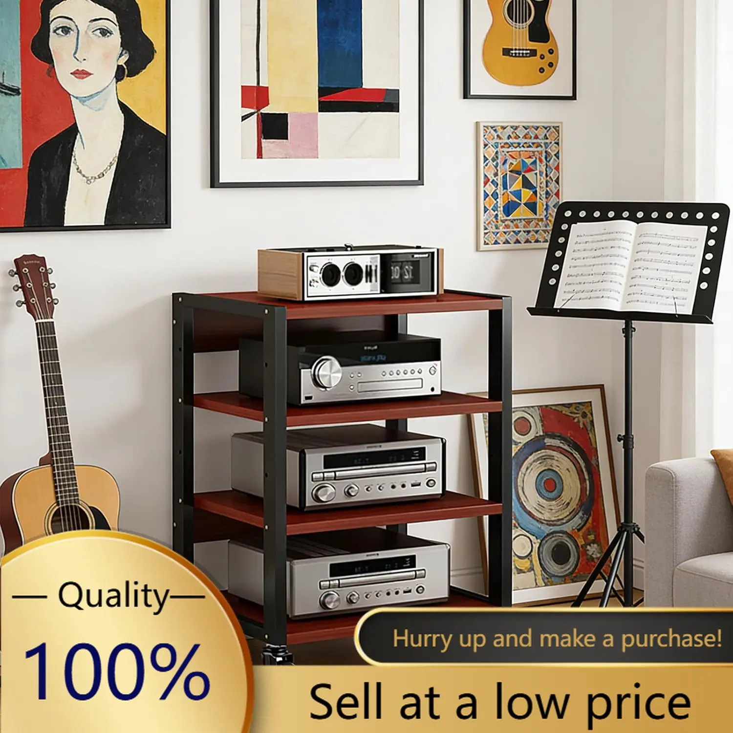 3/4/5Tier Media Rack with Shelf Height Adjustable Component Cabinets, Floor Standing Removable Stereo Cabinet Corner, Av Compone
3/4/5Tier Media Rack with Shelf Height Adjustable Component Cabinets, Floor Standing Removable Stereo Cabinet Corner, Av Compone