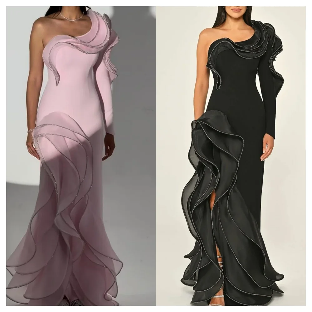 Customized Mermaid Exquisite Jersey Evening Dress Delicate One Shoulder Sleeveless Party Dress High Quality Party Dress
Customized Mermaid Exquisite Jersey Evening Dress Delicate One Shoulder Sleeveless Party Dress High Quality Party Dress
