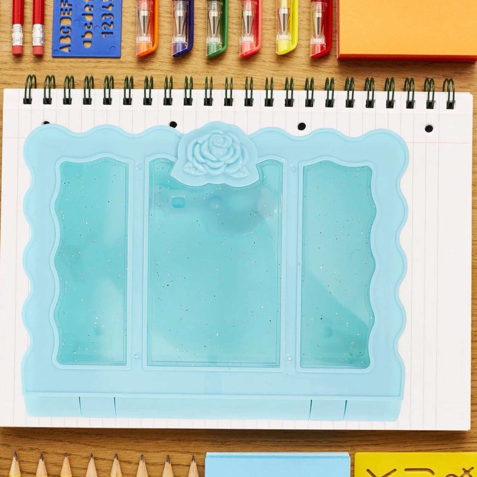 2Pcs Table Jewelry Box Small Plastic Storage Container with No Burrs Retro Design for Earrings Rings Necklaces Trinket Holder