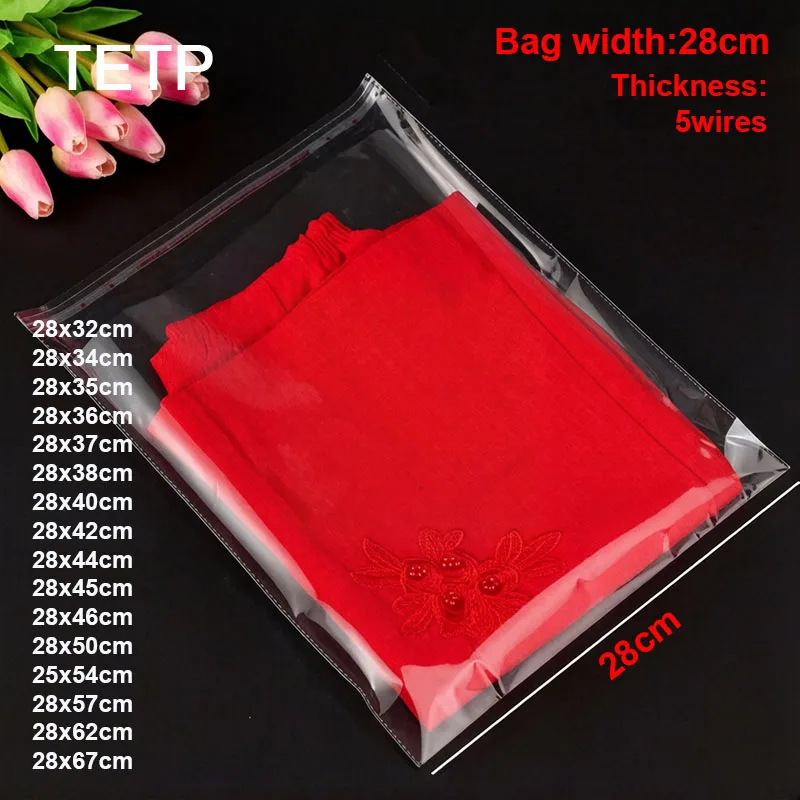 TETP Width 28cm Clear Self Adaptive Sealing Bags For Jacket Shawl Shoes Vest Hat Packaging Cellophane Toys Books Dustproof
TETP Width 28cm Clear Self Adaptive Sealing Bags For Jacket Shawl Shoes Vest Hat Packaging Cellophane Toys Books Dustproof