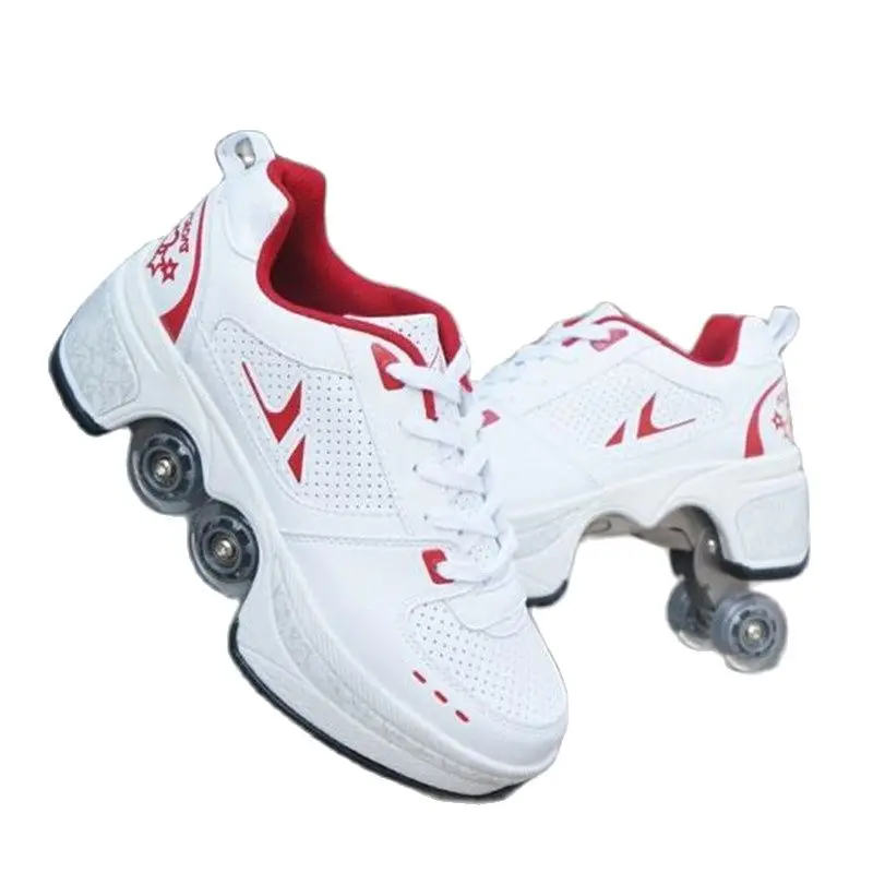 Children Dual Purpose Deformation Sneakers With 4 Wheels Parkour Roller Skates Light Runaway Shoes For Kids Girls Boys Outdoor
Children Dual Purpose Deformation Sneakers With 4 Wheels Parkour Roller Skates Light Runaway Shoes For Kids Girls Boys Outdoor
