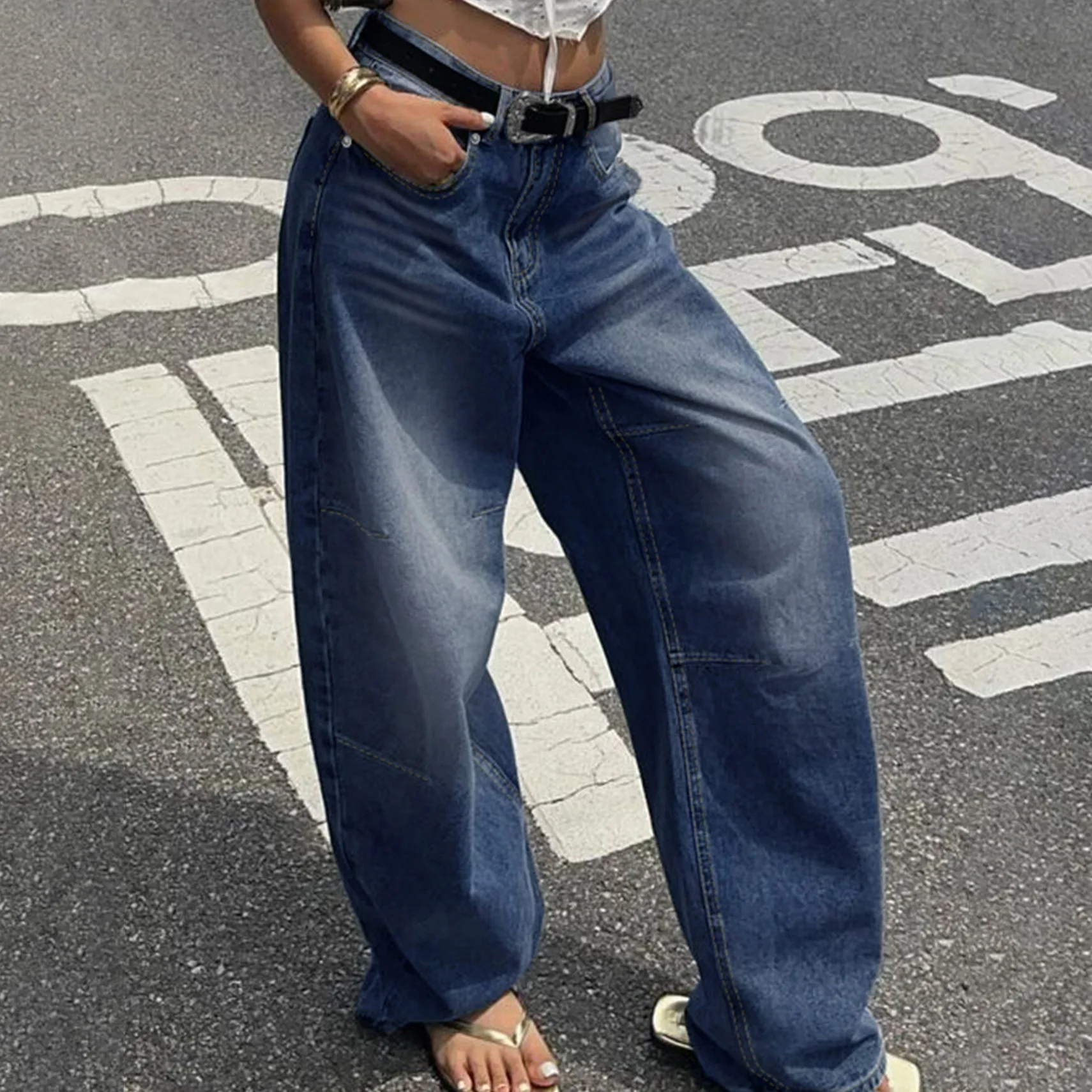 Retro Washed Blue Straight Leg Jeans Women's Casual Loose Long Pants Design Sensation Cross-Border Comfortable Leisure
Retro Washed Blue Straight Leg Jeans Women's Casual Loose Long Pants Design Sensation Cross-Border Comfortable Leisure