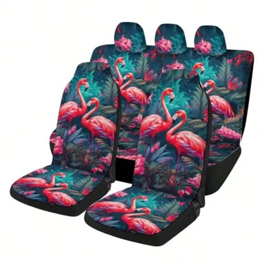 5pcs Flamingo Print Car Seat Covers Breathable Washable Universal Fit For Sedan SUV Truck
5pcs Flamingo Print Car Seat Covers Breathable Washable Universal Fit For Sedan SUV Truck