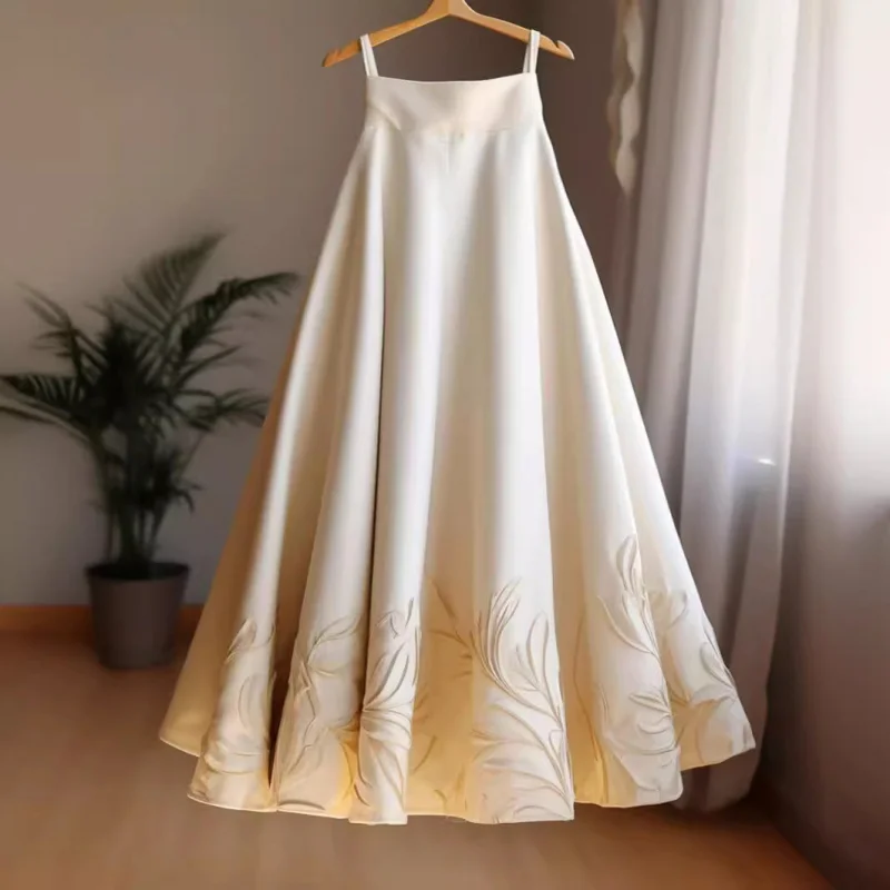 240142 Niche Women's White National Style Printed skirt Spring and Summer Artistic Horse-Face
240142 Niche Women's White National Style Printed skirt Spring and Summer Artistic Horse-Face