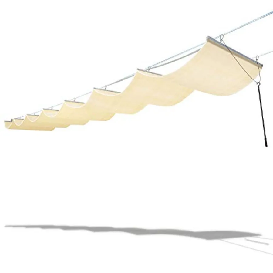3' x 12' Pergola Cover Shade Canopy, Retractable Awning Sun Shades Outdoor Patio Pergolas Kit for Deck Backyard Gazebo, Wave Sh
3' x 12' Pergola Cover Shade Canopy, Retractable Awning Sun Shades Outdoor Patio Pergolas Kit for Deck Backyard Gazebo, Wave Sh