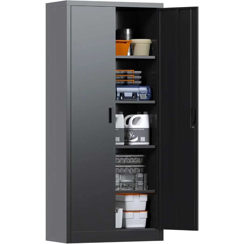 71" H Metal Garage Storage Cabinet with Lock, Steel Lockable File Cabinet with 2 Doors and 4 Adjustable Shelves for Office,Home,
71" H Metal Garage Storage Cabinet with Lock, Steel Lockable File Cabinet with 2 Doors and 4 Adjustable Shelves for Office,Home,