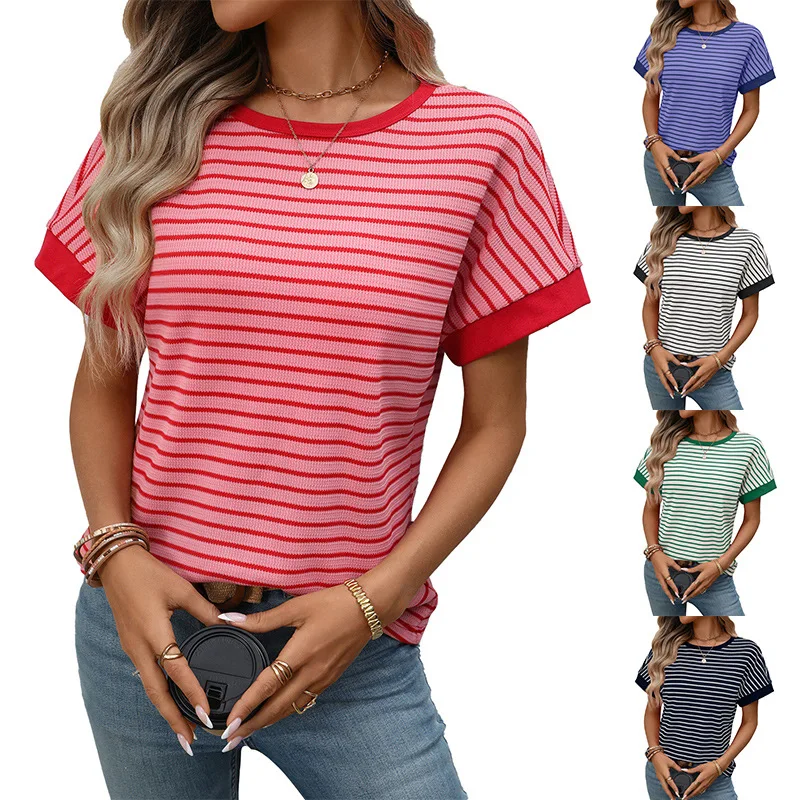 2026 Summer New Women's Casual Crew Neck Splicing Short Sleeve Top T-Shirt
2026 Summer New Women's Casual Crew Neck Splicing Short Sleeve Top T-Shirt
