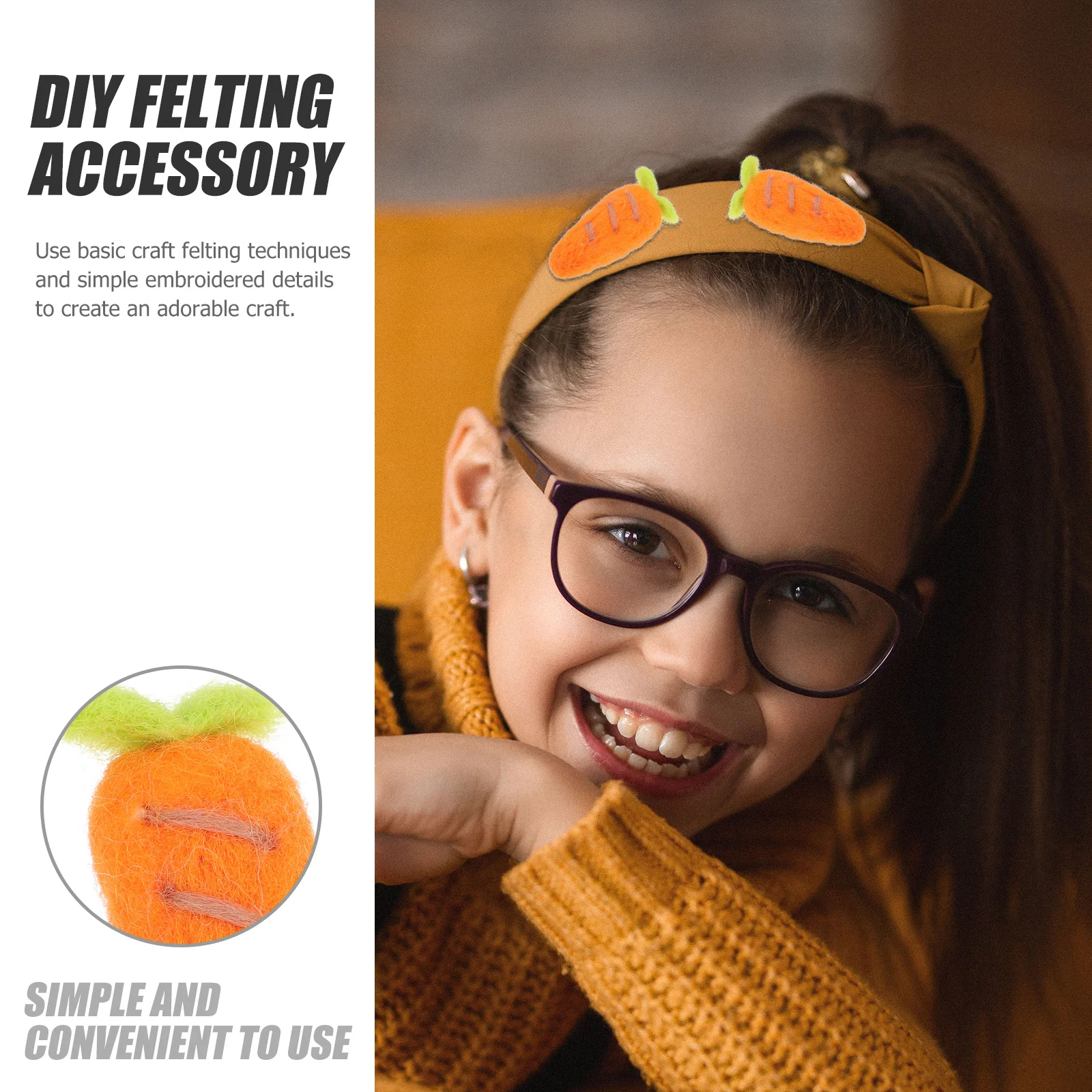 4Pcs Carrot Design Felt Hair Clip DIY Felting Kit for Children Craft Activity Learning Tool Adorable Hair Decor Accessory
4Pcs Carrot Design Felt Hair Clip DIY Felting Kit for Children Craft Activity Learning Tool Adorable Hair Decor Accessory