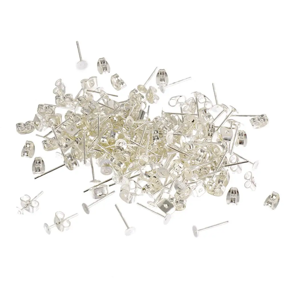 DIY Earring Post Flat Pad with Backs Iron Studs Jewelry Findings for Handcrafted Silver Earring Creation
DIY Earring Post Flat Pad with Backs Iron Studs Jewelry Findings for Handcrafted Silver Earring Creation