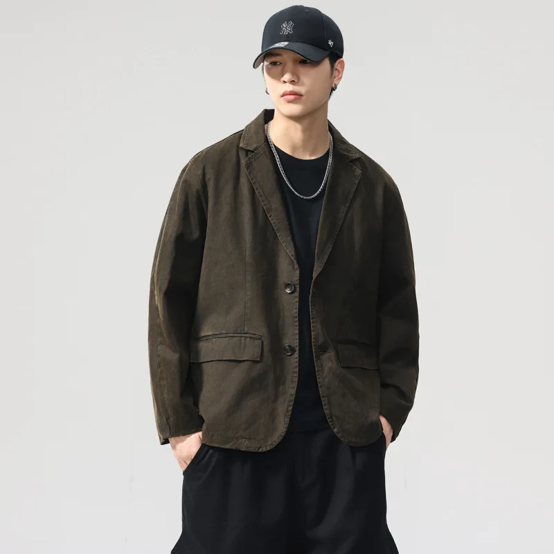 American Retro Flat Collar Suit Jacket Men's Commuter Casual Coat PU Leather Thickened Long Sleeve Fashion Urban Style
American Retro Flat Collar Suit Jacket Men's Commuter Casual Coat PU Leather Thickened Long Sleeve Fashion Urban Style