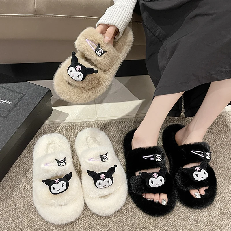 Тапочки Sanrio Kuromi женские зимние пушистые, мягкие плюшевые удобные домашние тапочки, открытый носок, для дома и улицы, Уютные теплые сланцы
Тапочки Sanrio Kuromi женские зимние пушистые, мягкие плюшевые удобные домашние тапочки, открытый носок, для дома и улицы, Уютные теплые сланцы