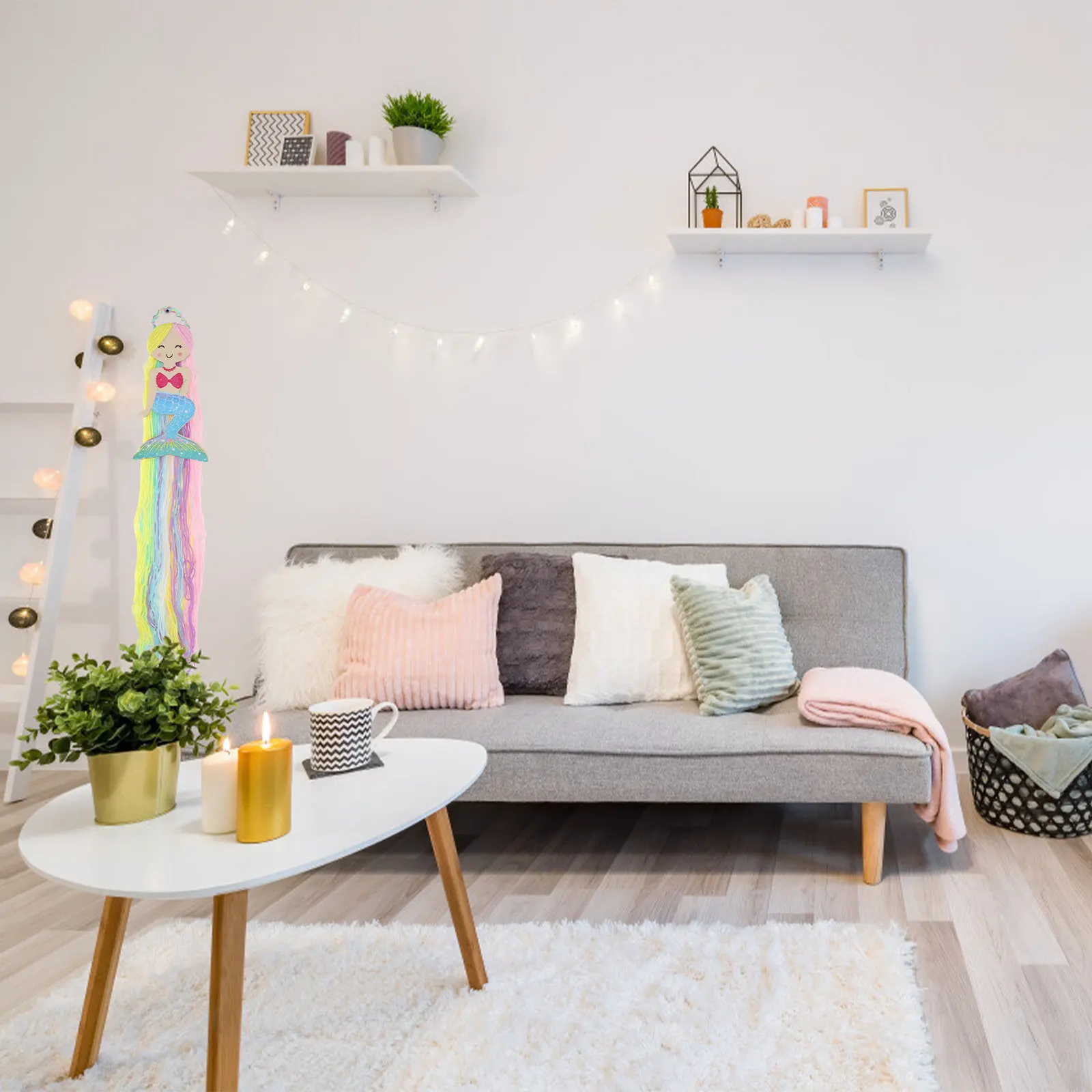 Настенный держатель-органайзер для заколок и бантов в виде русалки с кисточками для спальни и гостиной, настенный декор
Настенный держатель-органайзер для заколок и бантов в виде русалки с кисточками для спальни и гостиной, настенный декор