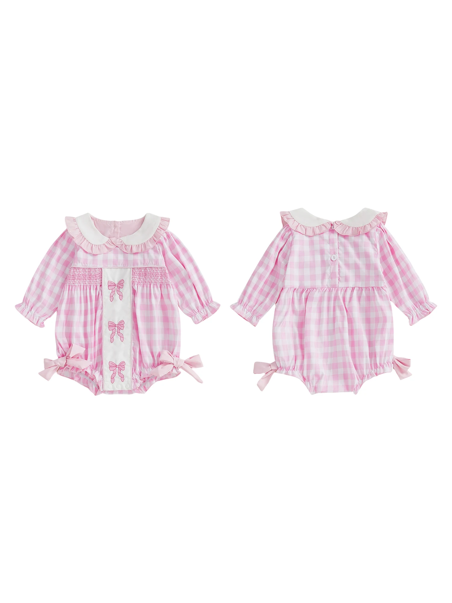 Комбинезон с цветочным принтом и рюшами на рукавах для маленьких девочек, с бантом и воротником «Питер Пэн», очаровательный детский комбинезон-боди
Комбинезон с цветочным принтом и рюшами на рукавах для маленьких девочек, с бантом и воротником «Питер Пэн», очаровательный детский комбинезон-боди