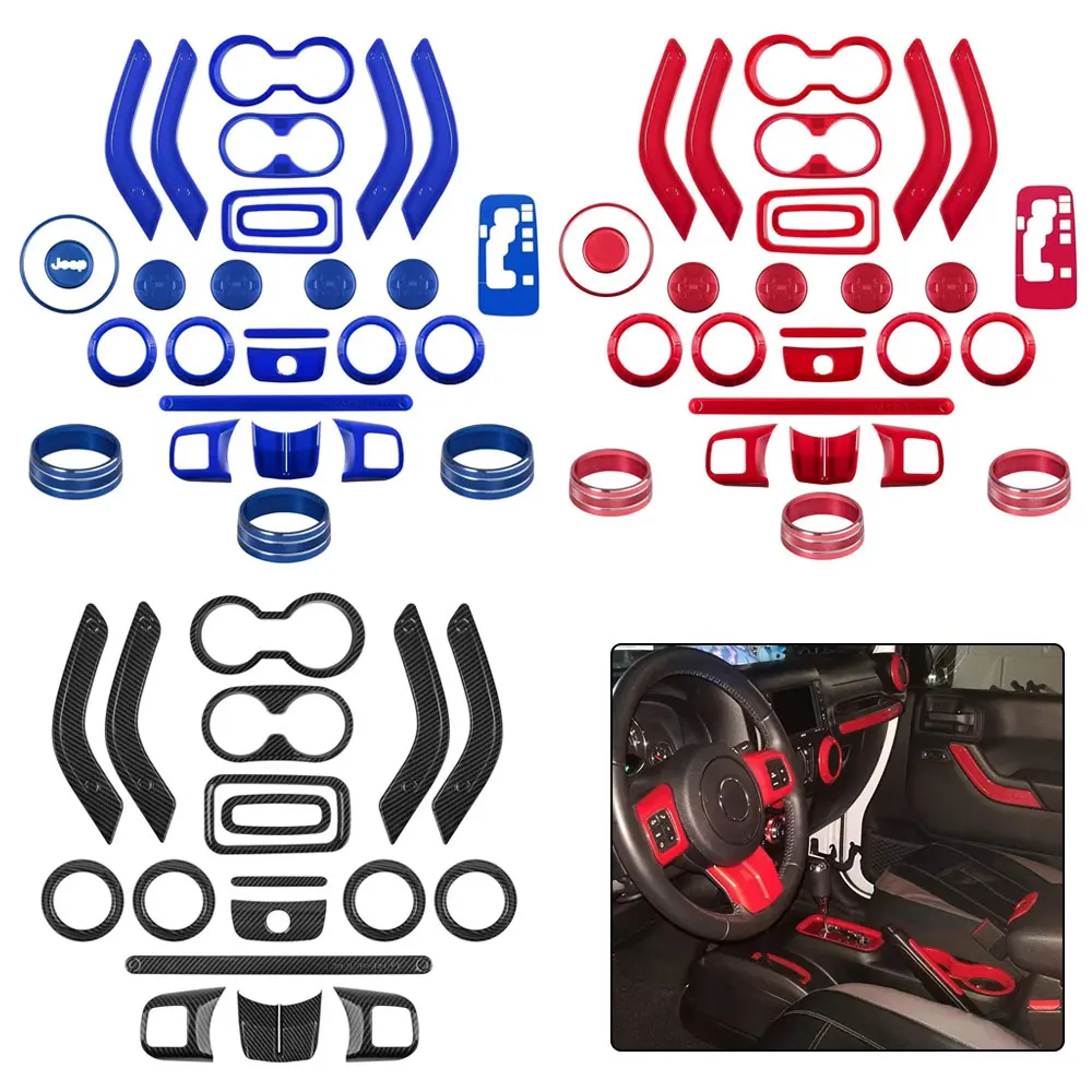 28PCS Full Interior Trim Kit - Door Handle Cover & Steering Wheel Center for 2011-2017 Jeep Wrangler JK JKU 2/4 Door
28PCS Full Interior Trim Kit - Door Handle Cover & Steering Wheel Center for 2011-2017 Jeep Wrangler JK JKU 2/4 Door