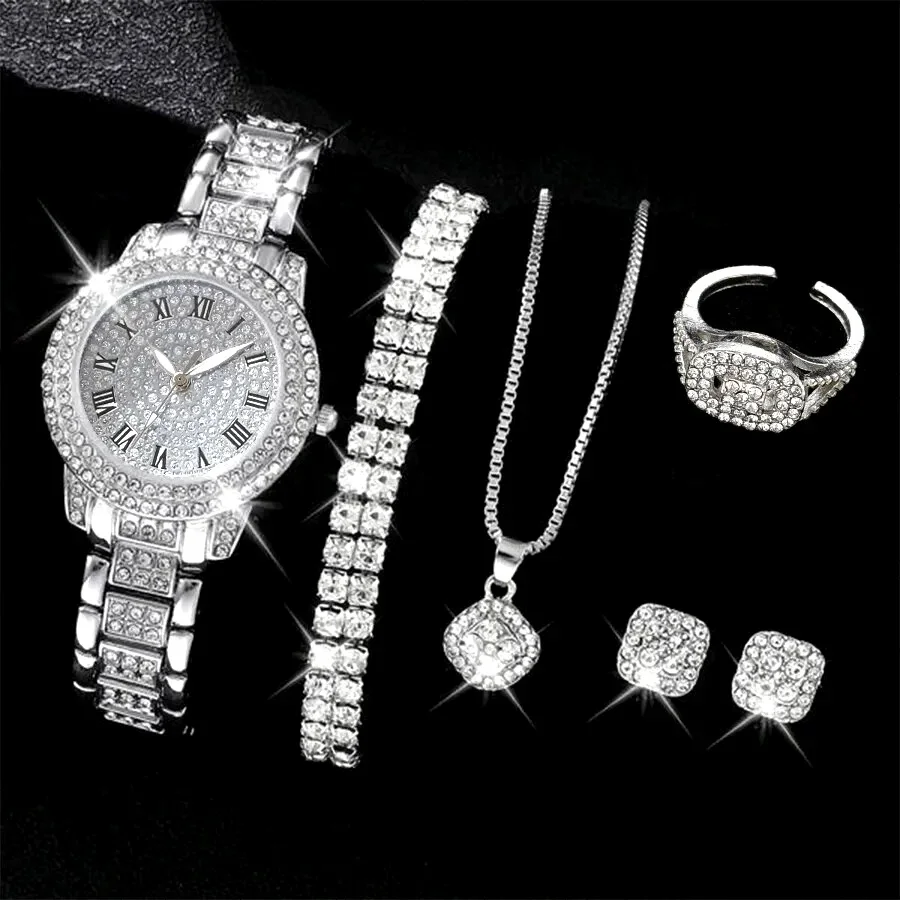 6PCS Women Watch Luxury Elegant Alloy Watch Crystal Wristwatch For Ladies Gift Quartz Watch Alloy Rhinestone Bracelet Montre
6PCS Women Watch Luxury Elegant Alloy Watch Crystal Wristwatch For Ladies Gift Quartz Watch Alloy Rhinestone Bracelet Montre