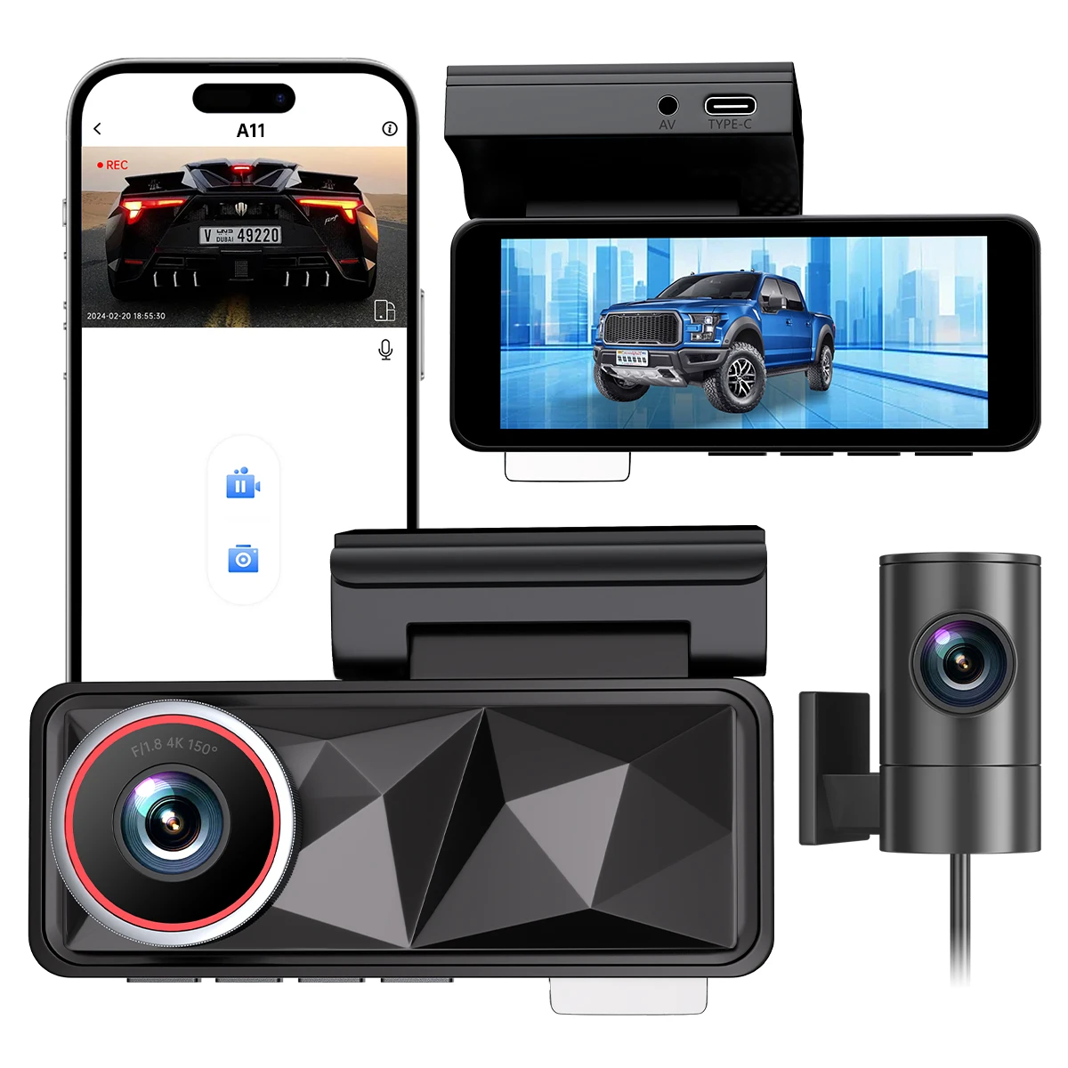 A11 Factory Hot Sale 4k Dashcam 4k Wifi Gps 3.2Inch IPS App Car Black Box Car Dash Cam
A11 Factory Hot Sale 4k Dashcam 4k Wifi Gps 3.2Inch IPS App Car Black Box Car Dash Cam