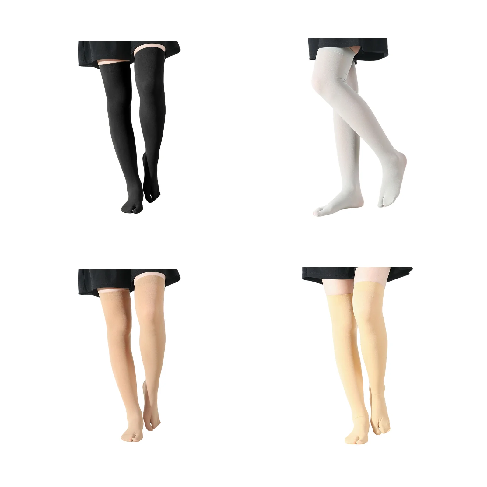 Extended two-toed fingering socks combination set (1 pair each of black + gray + dark skin tone + light skin tone)
Extended two-toed fingering socks combination set (1 pair each of black + gray + dark skin tone + light skin tone)