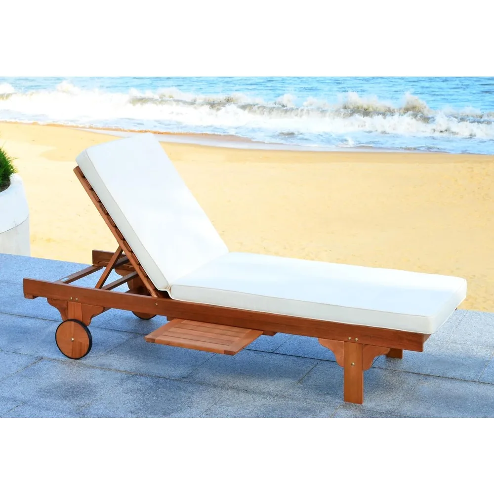 Outdoor Lounge Chair, Built-in Side Table with Natural/beige Cushions, Adjustable Recliner
Outdoor Lounge Chair, Built-in Side Table with Natural/beige Cushions, Adjustable Recliner