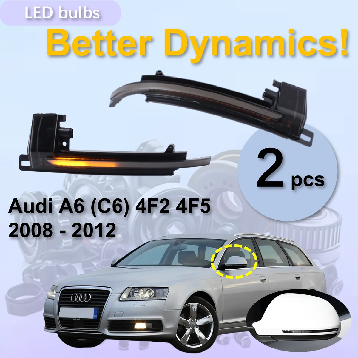 for Audi А6 C6 4F 2008 - 2012 Facelift 2.0 2.8 3.0 3.2 Dynamic LED Blinker Indicator Mirror Turn Light Signal Repeater
for Audi А6 C6 4F 2008 - 2012 Facelift 2.0 2.8 3.0 3.2 Dynamic LED Blinker Indicator Mirror Turn Light Signal Repeater