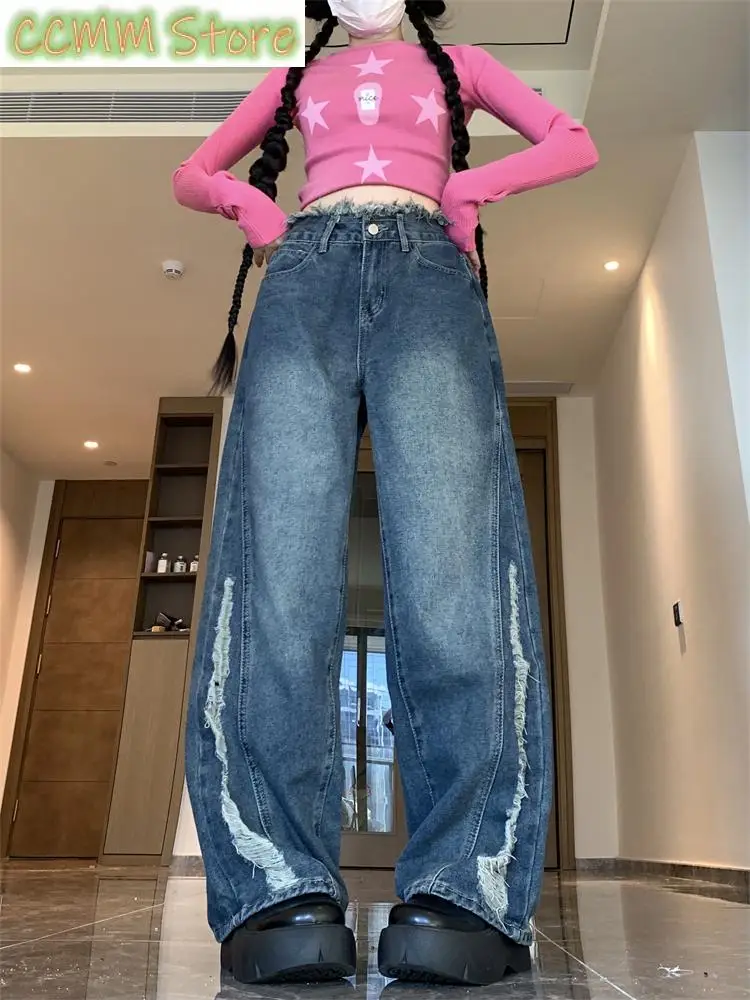 Women's Edge Design Distressed Vintage Jeans Cool Girl High Waisted Streetwear Fashion Trouser Female Casual Denim Pants
Women's Edge Design Distressed Vintage Jeans Cool Girl High Waisted Streetwear Fashion Trouser Female Casual Denim Pants